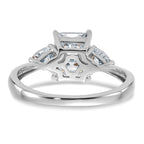 14kw 2 1/5ct. Three Stone D E F Pure Light Moissanite Engagement Ring