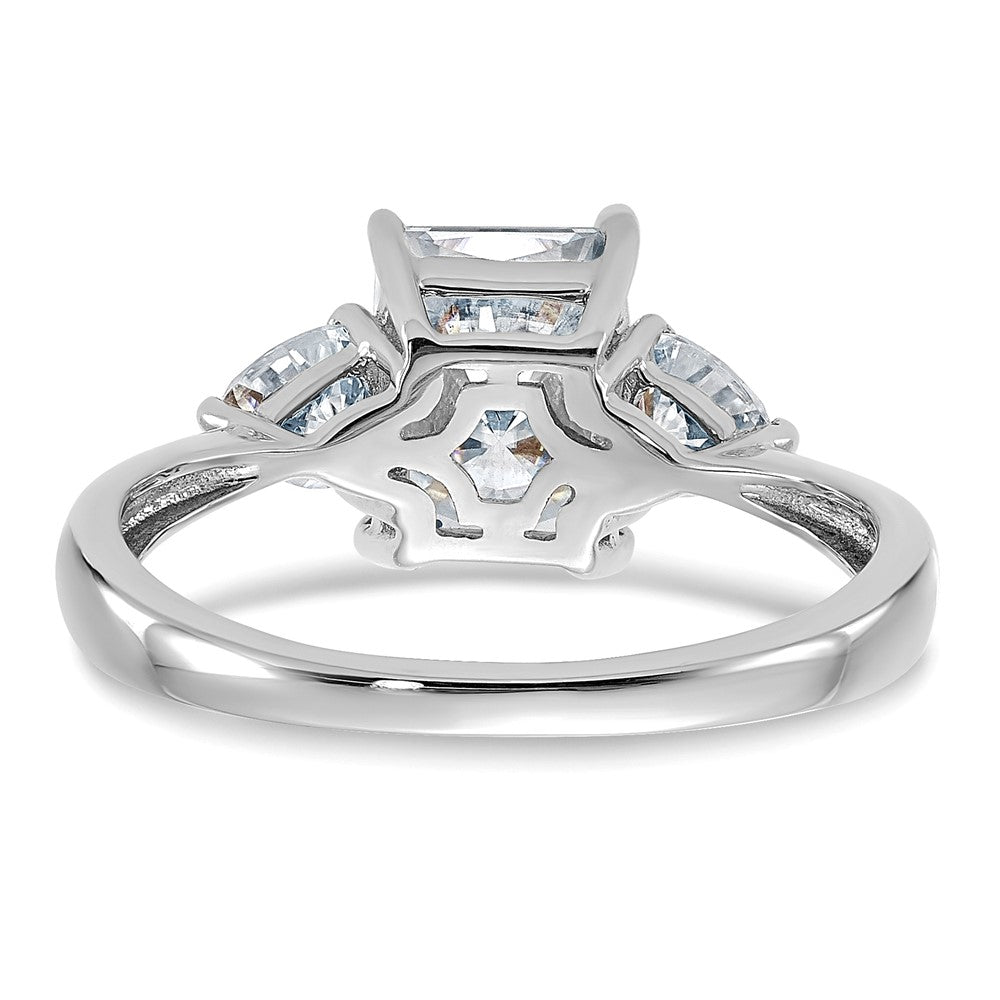 14kw 2 1/5ct. Three Stone D E F Pure Light Moissanite Engagement Ring
