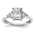 14kw 2 1/5ct. Three Stone D E F Pure Light Moissanite Engagement Ring