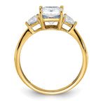 14k 2 1/5ct. Three Stone D E F Pure Light Moissanite Engagement Ring