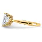 14k 2 1/5ct. Three Stone D E F Pure Light Moissanite Engagement Ring