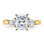 14k 2 1/5ct. Three Stone G H I True Light Moissanite Engagement Ring
