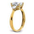 14k 2 1/5ct. Three Stone D E F Pure Light Moissanite Engagement Ring