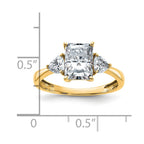 14k 2 1/5ct. Three Stone D E F Pure Light Moissanite Engagement Ring