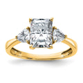 14k 2 1/5ct. Three Stone G H I True Light Moissanite Engagement Ring