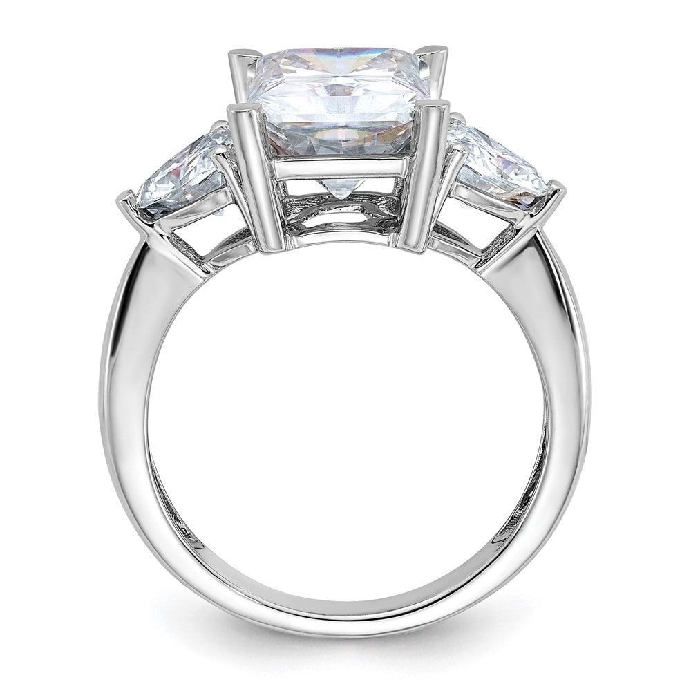14kw 4 7/8ct. Three Stone D E F Pure Light Moissanite Engagement Ring