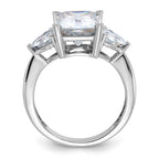 14kw 4 7/8ct. Three Stone D E F Pure Light Moissanite Engagement Ring
