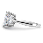 14kw 4 7/8ct. Three Stone D E F Pure Light Moissanite Engagement Ring