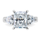 14kw 4 7/8ct. Three Stone G H I True Light Moissanite Engagement Ring