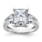 14kw 4 7/8ct. Three Stone D E F Pure Light Moissanite Engagement Ring