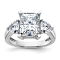 14kw 4 7/8ct. Three Stone G H I True Light Moissanite Engagement Ring
