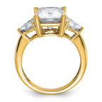 14k 4 7/8ct. Three Stone D E F Pure Light Moissanite Engagement Ring