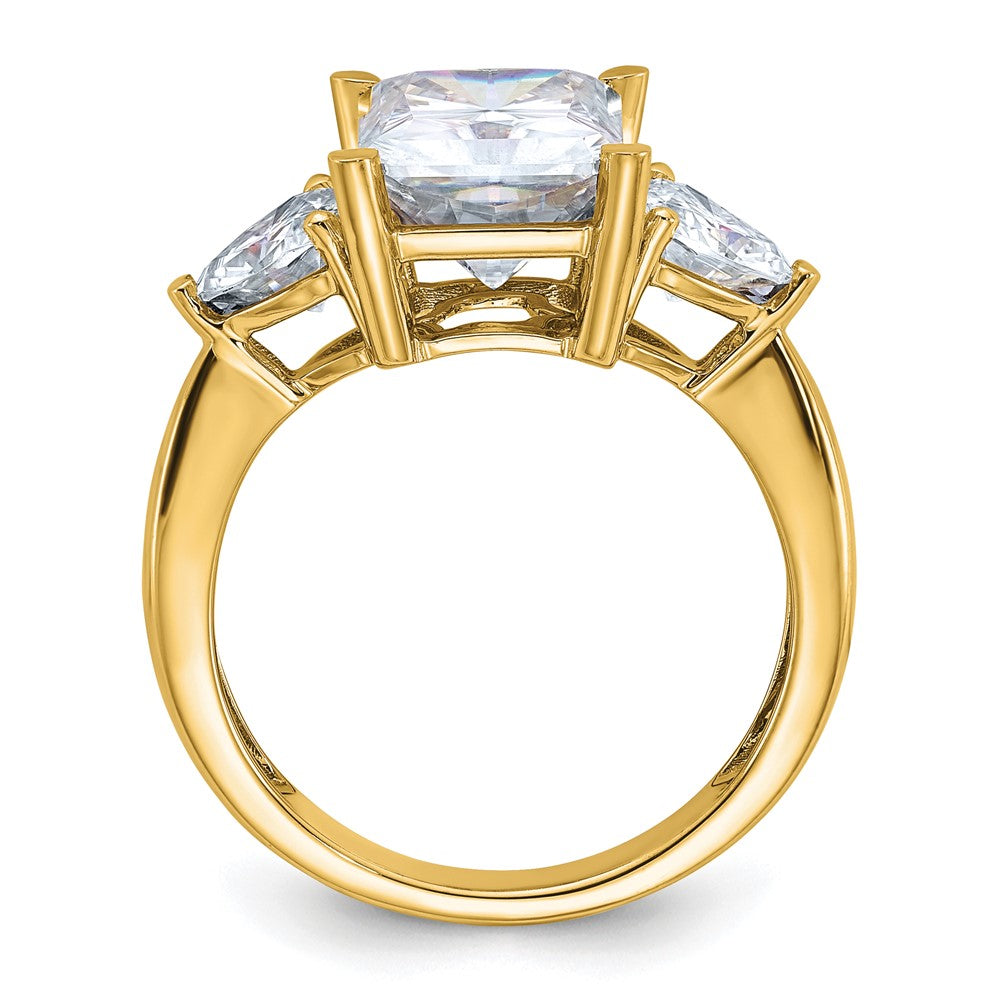 14k 4 7/8ct. Three Stone D E F Pure Light Moissanite Engagement Ring