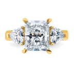14k 4 7/8ct. Three Stone D E F Pure Light Moissanite Engagement Ring