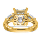14k 4 7/8ct. Three Stone D E F Pure Light Moissanite Engagement Ring
