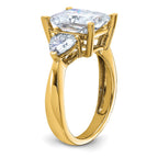 14k 4 7/8ct. Three Stone D E F Pure Light Moissanite Engagement Ring