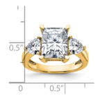 14k 4 7/8ct. Three Stone D E F Pure Light Moissanite Engagement Ring