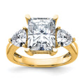 14k 4 7/8ct. Three Stone D E F Pure Light Moissanite Engagement Ring