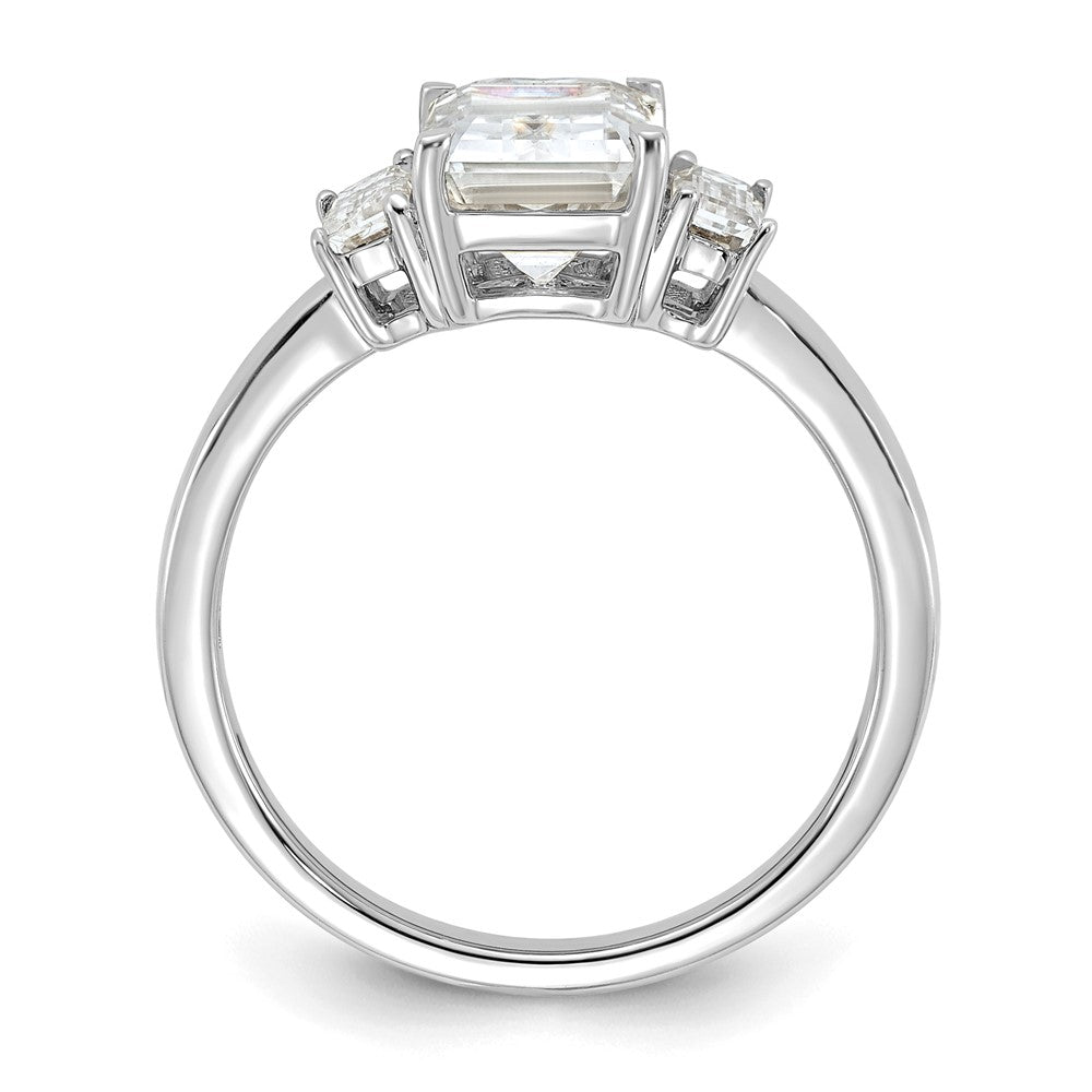 14kw 2 1/6ct. Three Stone D E F Pure Light Moissanite Engagement Ring