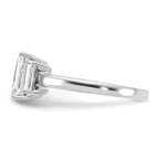 14kw 2 1/6ct. Three Stone D E F Pure Light Moissanite Engagement Ring