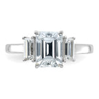 14kw 2 1/6ct. Three Stone G H I True Light Moissanite Engagement Ring