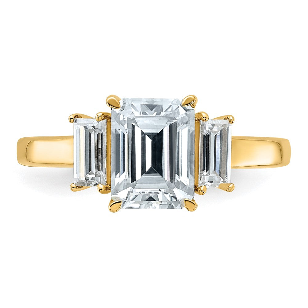 14k 2 1/6ct. Three Stone G H I True Light Moissanite Engagement Ring