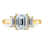 14k 2 1/6ct. Three Stone G H I True Light Moissanite Engagement Ring
