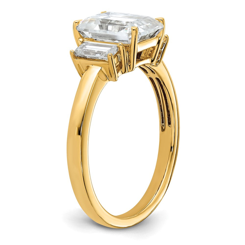 14k 2 1/6ct. Three Stone G H I True Light Moissanite Engagement Ring