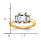 14k 2 1/6ct. Three Stone G H I True Light Moissanite Engagement Ring
