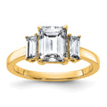 14k 2 1/6ct. Three Stone G H I True Light Moissanite Engagement Ring