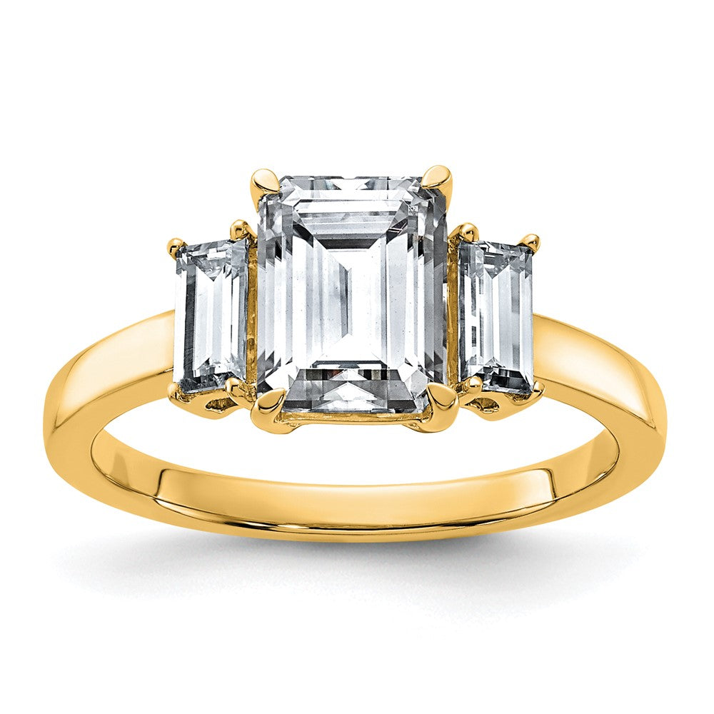 14k 2 1/6ct. Three Stone G H I True Light Moissanite Engagement Ring