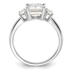 14kw 3ct. Three Stone D E F Pure Light Moissanite Engagement Ring