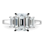 14kw 3ct. Three Stone G H I True Light Moissanite Engagement Ring
