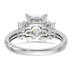 14kw 3ct. Three Stone D E F Pure Light Moissanite Engagement Ring