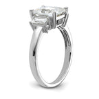 14kw 3ct. Three Stone D E F Pure Light Moissanite Engagement Ring