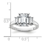 14kw 3ct. Three Stone G H I True Light Moissanite Engagement Ring
