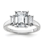 14kw 3ct. Three Stone D E F Pure Light Moissanite Engagement Ring