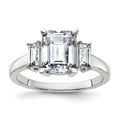 14kw 3ct. Three Stone G H I True Light Moissanite Engagement Ring