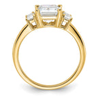 14k 3ct. Three Stone G H I True Light Moissanite Engagement Ring