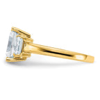 14k 3ct. Three Stone G H I True Light Moissanite Engagement Ring