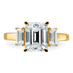 14k 3ct. Three Stone G H I True Light Moissanite Engagement Ring