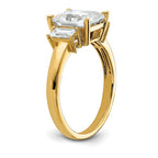 14k 3ct. Three Stone G H I True Light Moissanite Engagement Ring