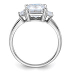 14kw 3 7/8ct. Three Stone D E F Pure Light Moissanite Engagement Ring