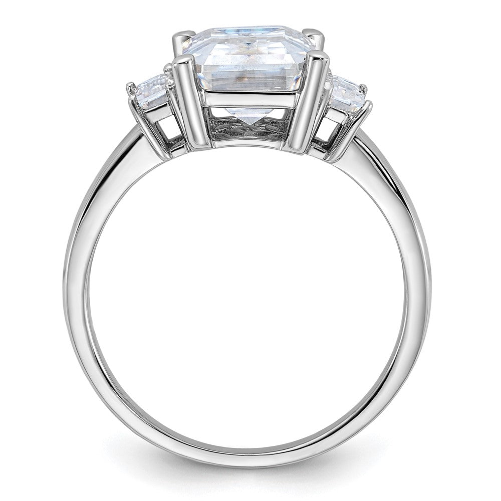 14kw 3 7/8ct. Three Stone G H I True Light Moissanite Engagement Ring