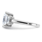 14kw 3 7/8ct. Three Stone G H I True Light Moissanite Engagement Ring