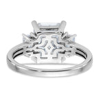 14kw 3 7/8ct. Three Stone D E F Pure Light Moissanite Engagement Ring