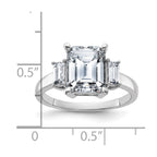 14kw 3 7/8ct. Three Stone D E F Pure Light Moissanite Engagement Ring