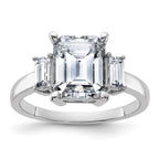14kw 3 7/8ct. Three Stone D E F Pure Light Moissanite Engagement Ring