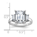 14kw 5 1/3ct. Three Stone G H I True Light Moissanite Engagement Ring