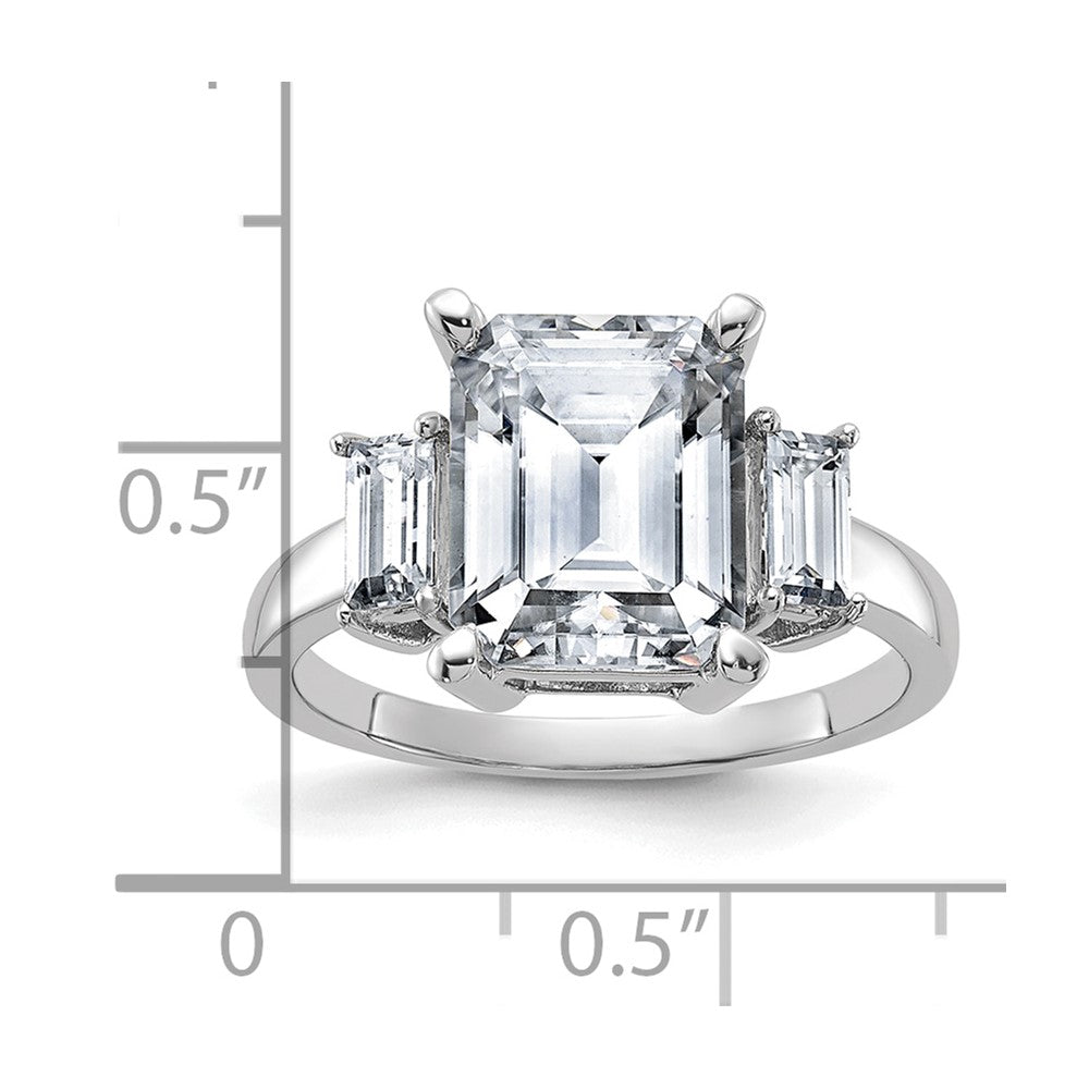 14kw 5 1/3ct. Three Stone G H I True Light Moissanite Engagement Ring